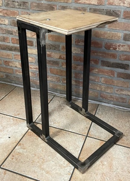 Table d'appoint acier et bois